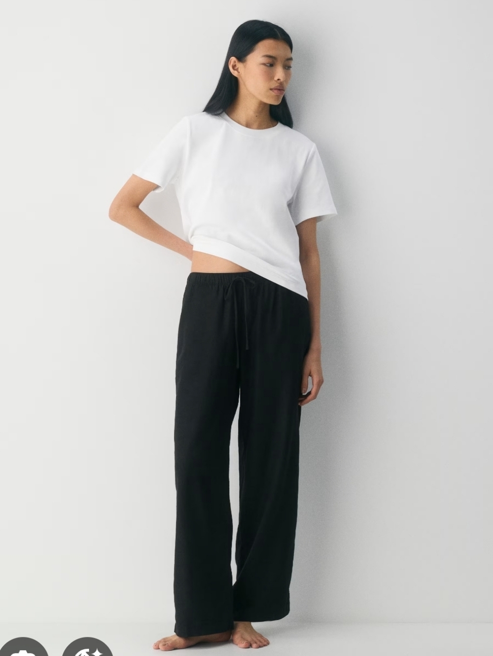 Aritzia "The Group" Sontag Linen Pant - Black - Size XS